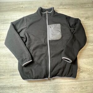 Rugged Wear Fleece Jacket Mens Medium Black Sherpa Lined Full Zip Pocket u77